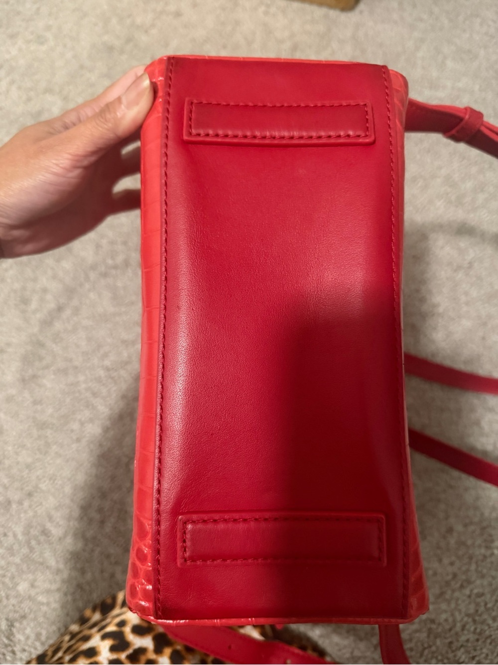 “Authentic” Tory Burch Red Croc-Embossed Mini Backpack - Picture 5 of 7
